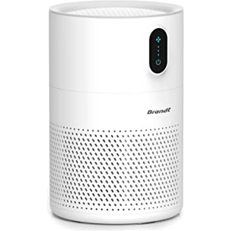 Brandt Luchtreiniger, 3-Filter-System zur Eliminierung von Gerüchen, Bakterien und Viren, 4 Geschwindigkeiten, Weiss