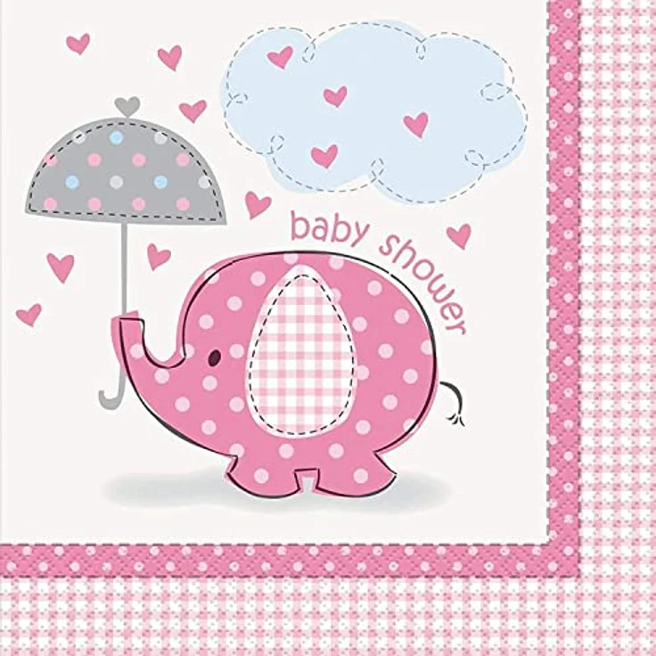 servietten Babyparty rosa 33 x 33 cm 16 Stück – Bild 2