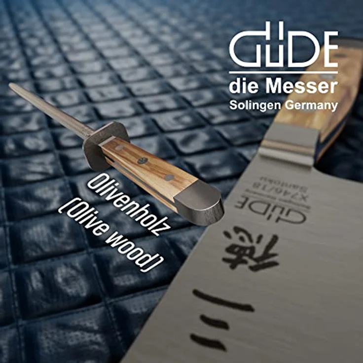 GÜDE Solingen - Wetzstahl geschmiedet, 26 cm, Olivenholz, ALPHA OLIVE, Doppelkropf, Handmade Germany – Bild 3