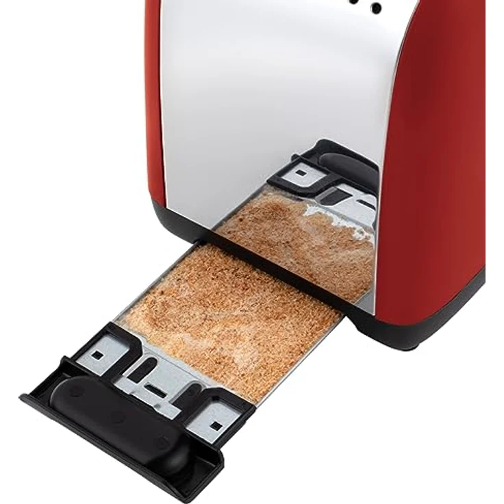 Russell Hobbs Toaster [für 2 Scheiben] Colours Plus Edelstahl Rot (extra breite Toastschlitze, inkl. Brötchenaufsatz, 6 Bräunungsstufen + Auftaufunktion, Lift & Look-Funktion, 1600W) 26554-56 – Bild 5