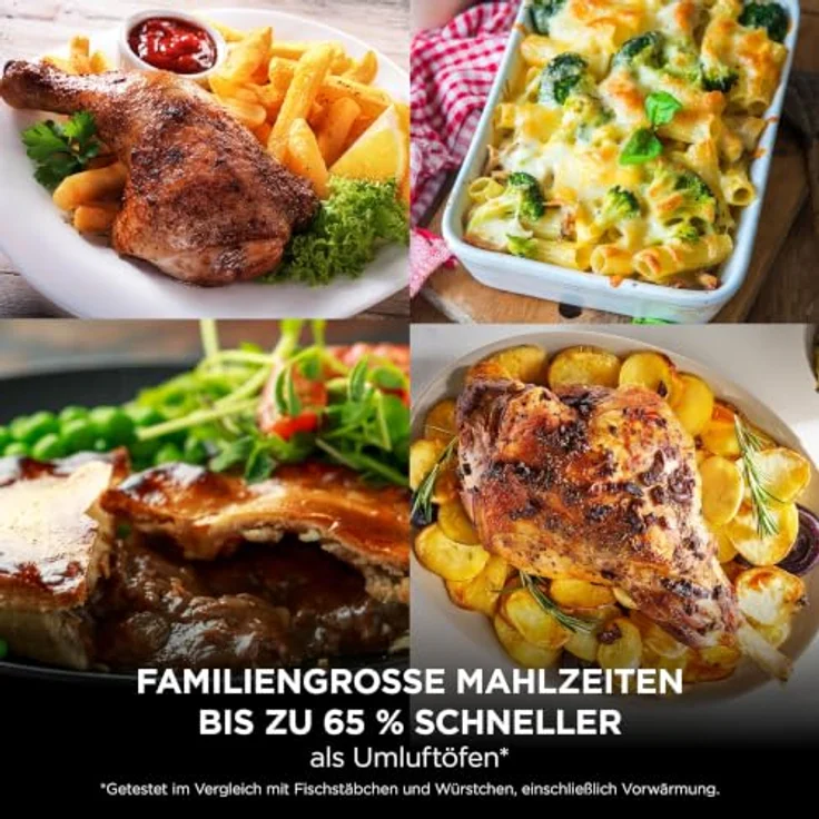 Ninja Foodi FlexDrawer AF500EUSD Heißluftfritteuse 10,4 L, 2470 W, Dual Zone & MegaZone, Stone Gold/Schwarz – Bild 7