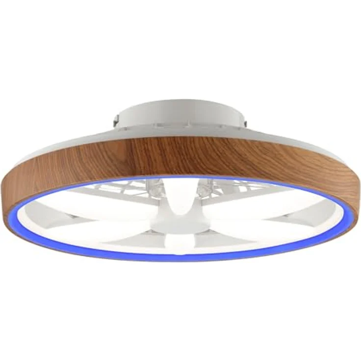 Brilliant LED Deckenleuchte Gaiano mit Ventilator, Ø 48 cm, 48 W, dimmbar, Holz/weiß, Fernbedienung, CCT – Bild 1
