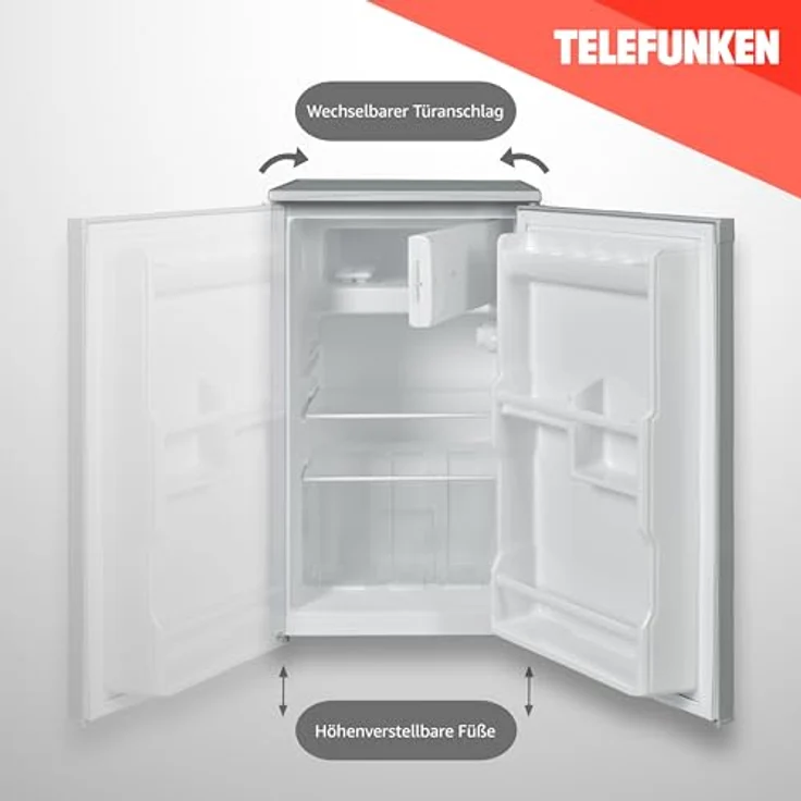 Telefunken Kühlschrank mit Gefrierfach (2-Sterne) | Freistehend | 81 Liter | Kühlschrank klein | CF-32-152-S silber – Bild 4