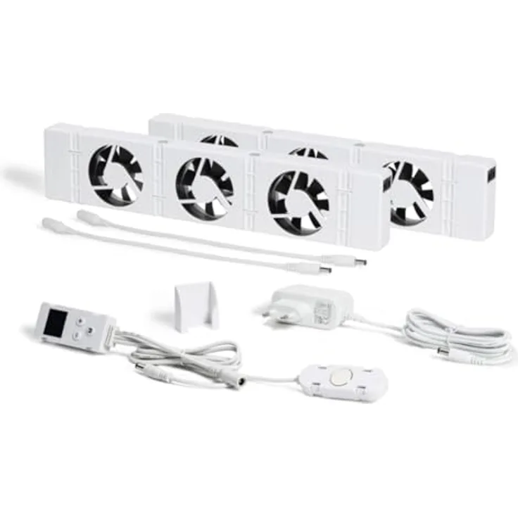 SpeedComfort Heizkörper Ventilator Duo Set, 2 Stück mit Control Sensor, für Heizkörper 70-120 cm, bis zu 22% Energieeinsparung, wärmepumpen-geeignet, mehrere Geschwindigkeiten