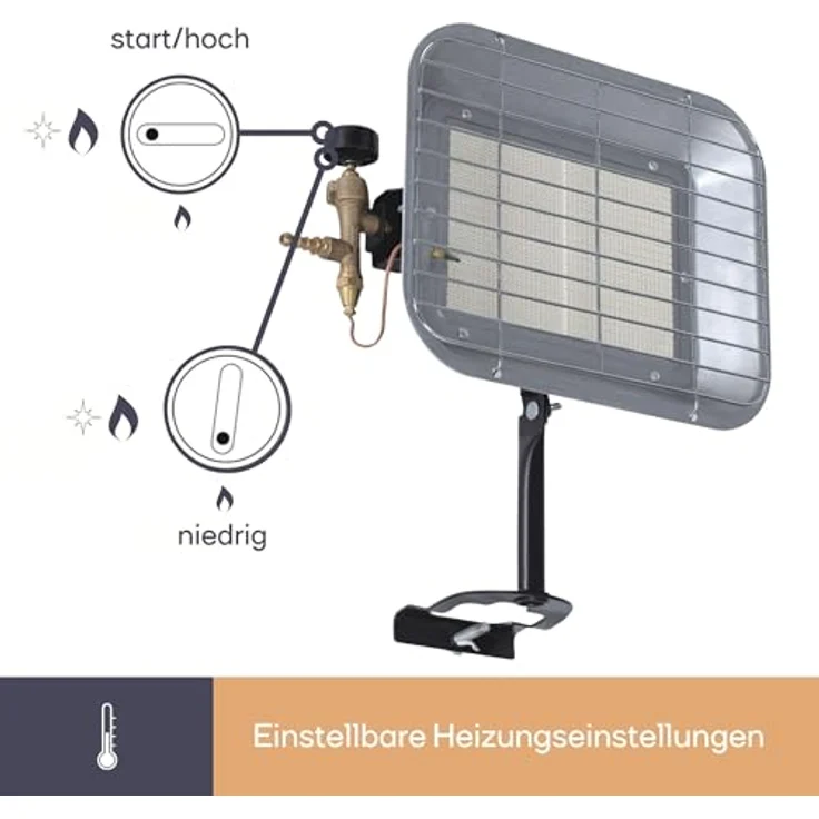 Perel gasstrahler 4500 W silber,  – Bild 6
