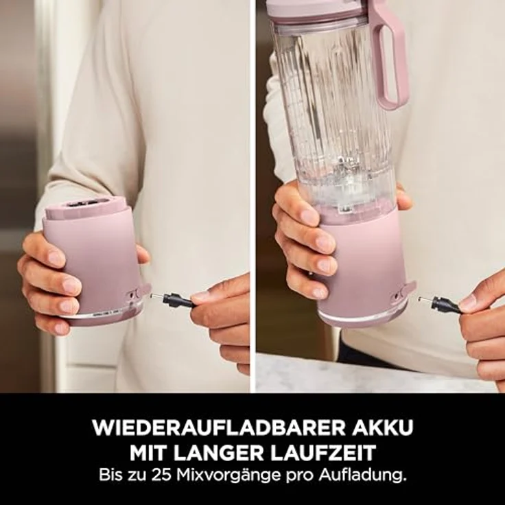 Ninja Frullatore Portatile Blast Max, Tragbarer Standmixer mit 570 ml Mixbecher, Pink, Wiederaufladbares Akkusystem, Auslaufsicheres Design – Bild 2