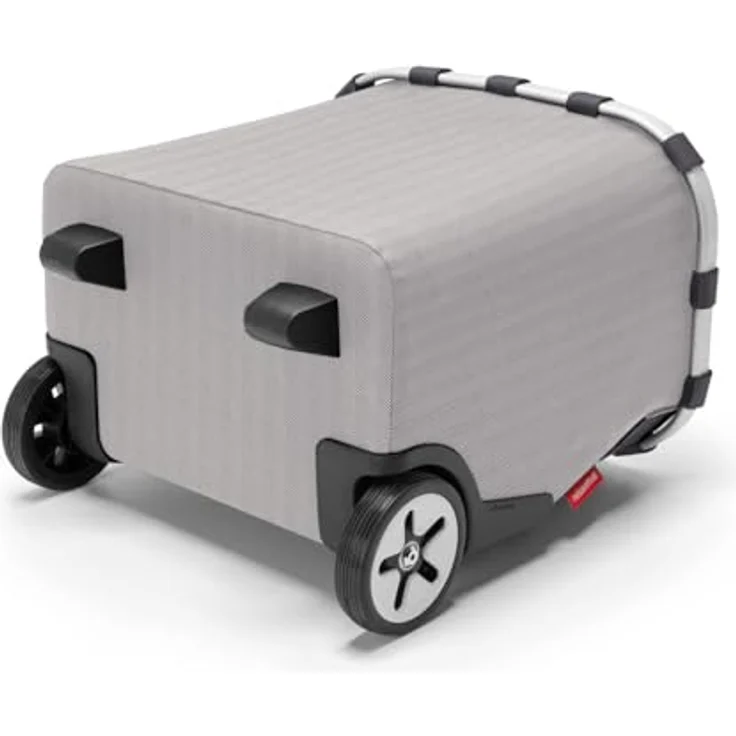reisenthel carrycruiser Tragbarer Einkaufstrolley mit stabilem Aluminiumrahmen, Schultergurt und herausnehmbarer Netz-Innentasche, Herringbone grey – Bild 5