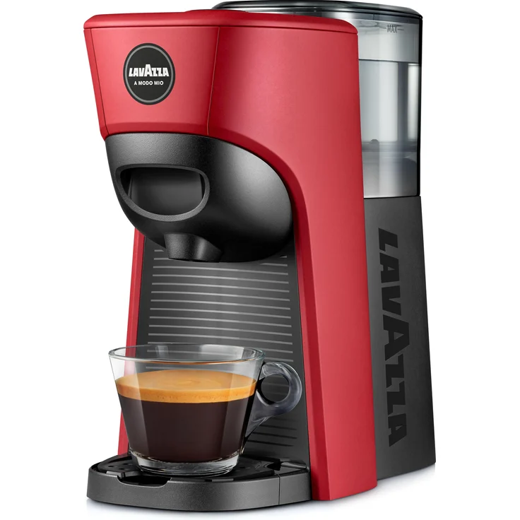 Lavazza LM 840 Tiny Eco, Automatische/manuelle Kapselkaffeemaschine, 0,6 L, Energieeffizienzklasse A+, Schwarz-Rot
