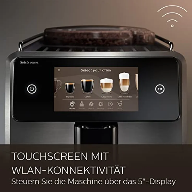 Saeco SM 8785-00 Xelsis Deluxe Kaffeevollautomat, schwarz-silber – Bild 3
