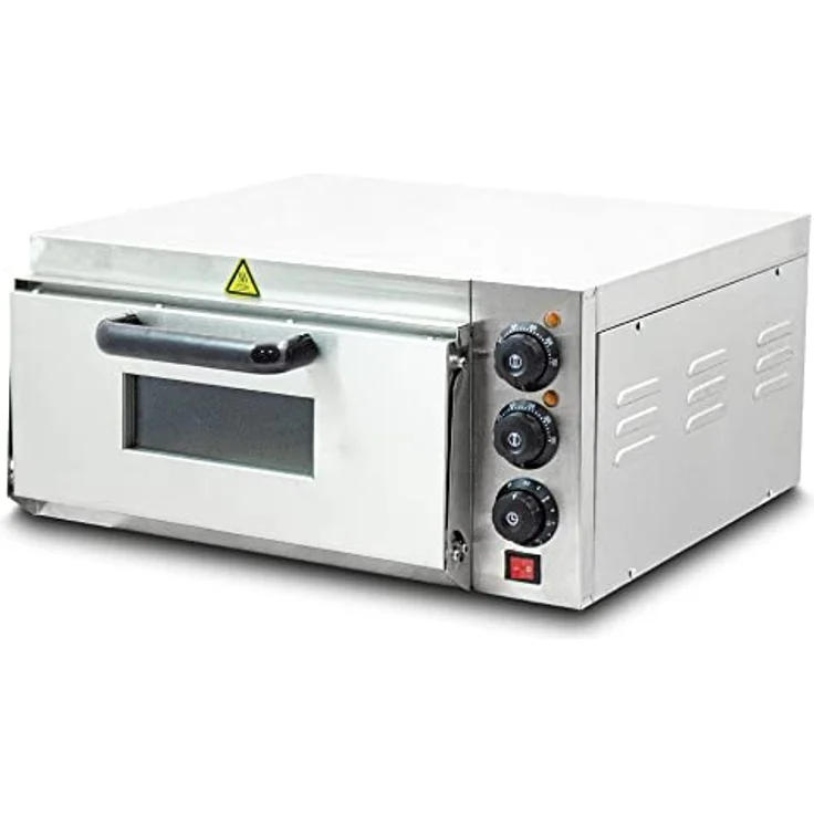 Bituxx Elektrischer Pizzaofen MS-18167, 2000 Watt, Silber, mit Steinplatte und getrennte Temperatureinstellung – Bild 3