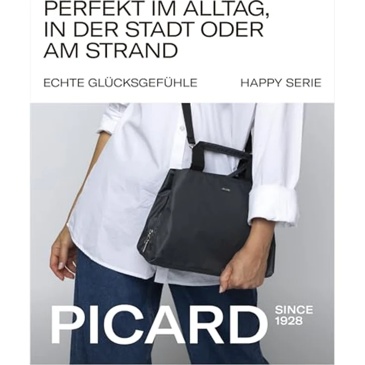Picard Damen Henkeltasche HAPPY, Klein, Nylon, wasserabweisend, Magnetverschluss, 19x28x10cm – Bild 2