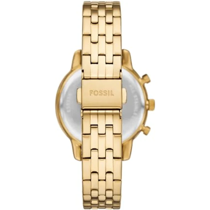 Fossil Damen Analog Quarz Uhr mit Edelstahl Armband ES5358, Chronograph-Anzeige, Weiß/Gold, Wasserdicht bis 50 m – Bild 4