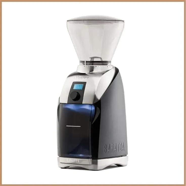 Baratza Virtuoso+ 230V Elektrische Kaffeemühle, konisches Mahlwerk, individueller Timer, Barista-Beleuchtung, kompakt und transportabel, schwarz