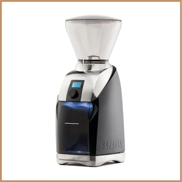 Baratza Virtuoso+ 230V Elektrische Kaffeemühle, konisches Mahlwerk, individueller Timer, Barista-Beleuchtung, kompakt und transportabel, schwarz – Bild 1