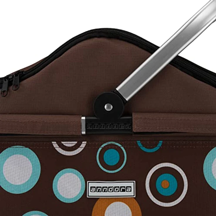 anndora Einkaufskorb, Isolierkorb, Picknick Kühlkorb, 25L, braun, hellblau  – Bild 6