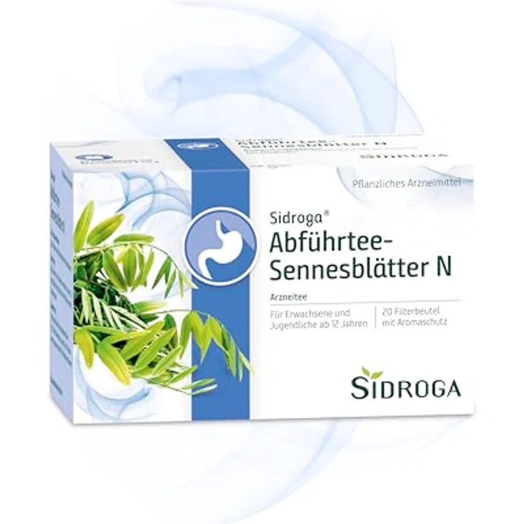Sidroga Abführtee-Sennesblätter N, 20 Filterbeutel à 1 g, zur kurzfristigen Anwendung bei Verstopfung – Bild 1