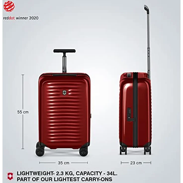 Victorinox Airox Frequent Flyer Hardside Carry-On, Handgepäckkoffer, Trolley, Leicht, 34l Stauraum, Rot – Bild 2