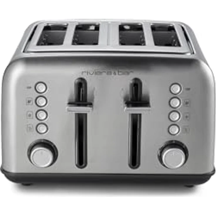 riviera&bar Toaster QGP240, Edelstahl 4-Scheiben-Toaster mit 2 unabhängigen Bedienfeldern und 7-stufiger Bräunungsregelung – Bild 3