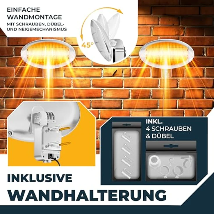KESSER® Infrarot Heizstrahler 2000W, Terrassenstrahler mit WIFI & Fernbedienung, 360° drehbar, höhenverstellbar, IPX4 spritzwassergeschützt, Stand- & Wandmontage, für Balkon & Garten – Bild 3
