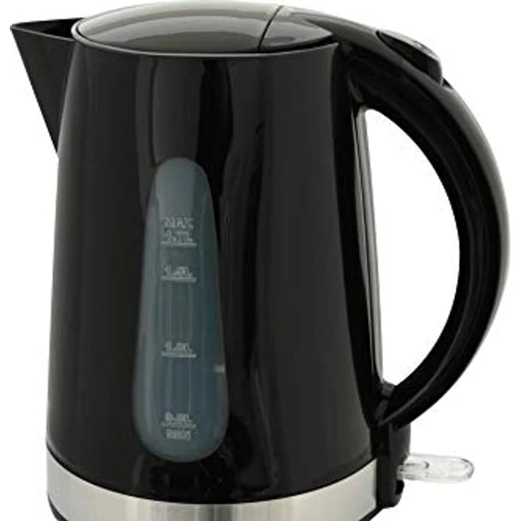 DESKI Wasserkocher Teekocher schnurlos Wasserzubereiter, 1,7 l, 1850 W, Sicherheitsklappdeckel mit Einhandbedienung, Edelstahl schwarz – Bild 5