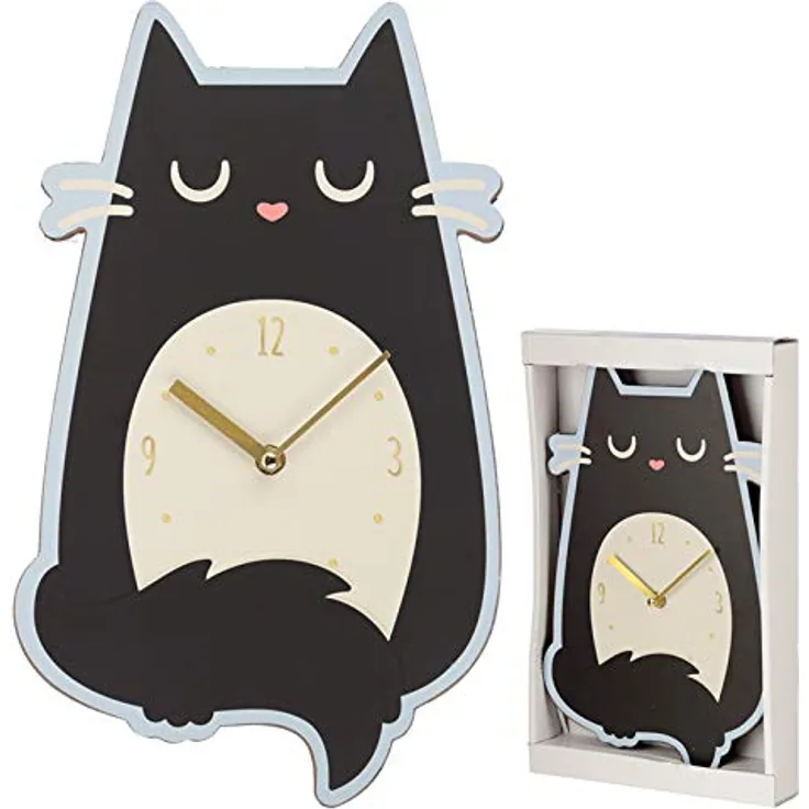 Wanduhr - Katze Schwarz - Feline Fine