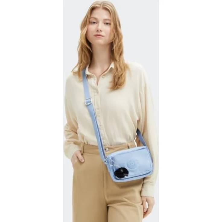 Kipling Abanu Umhängetasche 20 cm, robuste Polyamid-Tasche mit verstellbarem Riemen, Blau – Bild 7