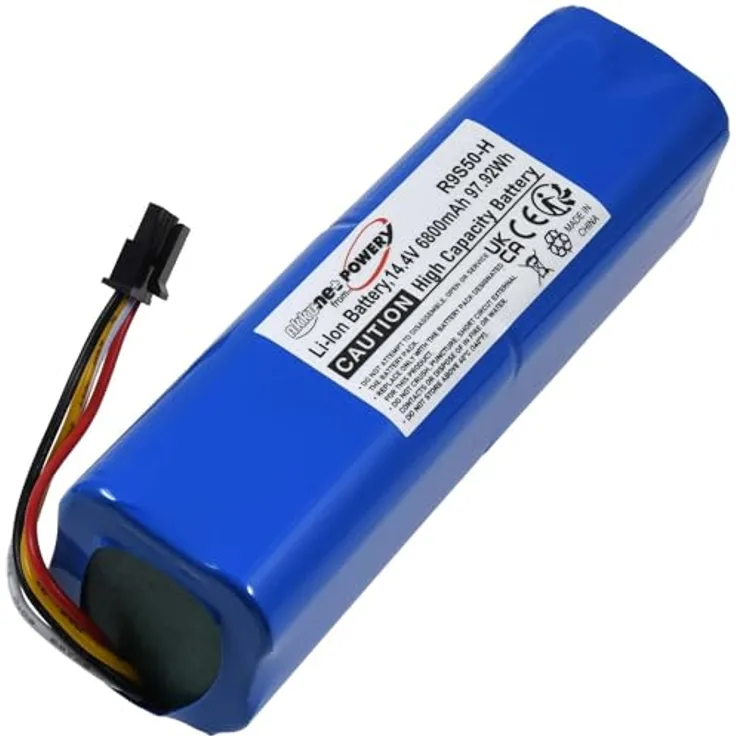 akku-net Powerakku für Xiaomi Roborock S552-00 Saugroboter, 14,4V, Li-Ion, Blau, hohe Kapazität 6800mAh/98Wh