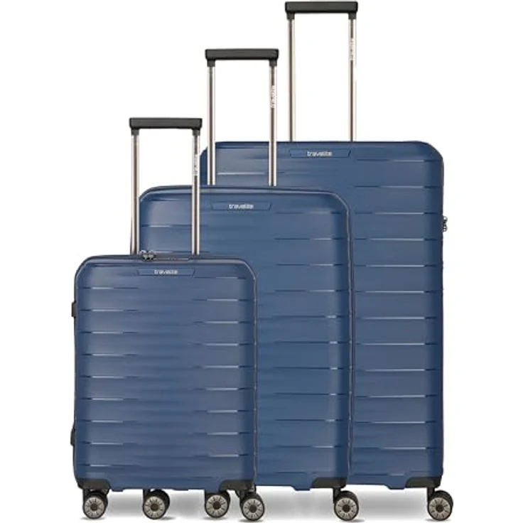 Travelite Koffer Set MOOBY 3-teilig, Hartschale aus recyceltem Material, S/M/L (55/66/77 cm), mit 4 Doppelrollen & TSA-Schlössern – Bild 1