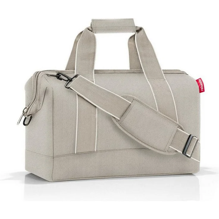 REISENTHEL® Einkaufsshopper allrounder M herringbone sand, geräumige Reisetasche mit klassischem Muster und praktischer Aufteilung – Bild 1