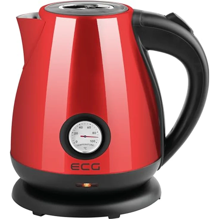 ECG RK 1705 Metallico Rosso, 2200W, 1,7l Wasserkocher aus Edelstahl mit Wassertemperaturanzeige – Bild 1