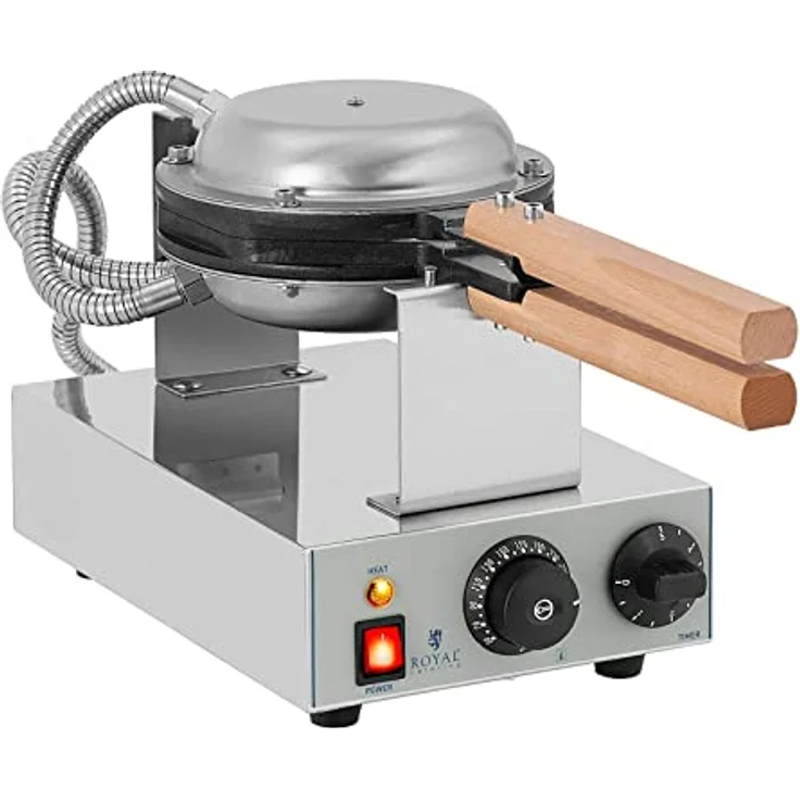 Royal Catering Bubble-Waffeleisen Waffelgerät Waffelautomat Waffle Maker RCWM-1400-B (1.415 W, Bubble-Muster, Edelstahl/Aluminium) – Bild 2