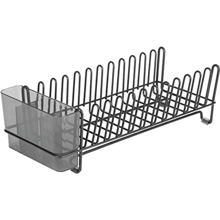 mDesign Geschirrabtropfer - Plastik-Abtropfablage für Spüle - tolles Abtropfgestell - bis zu 15 Teller + Besteck - 31,8 cm x 14,0 cm x 10,2 cm – Bild 9