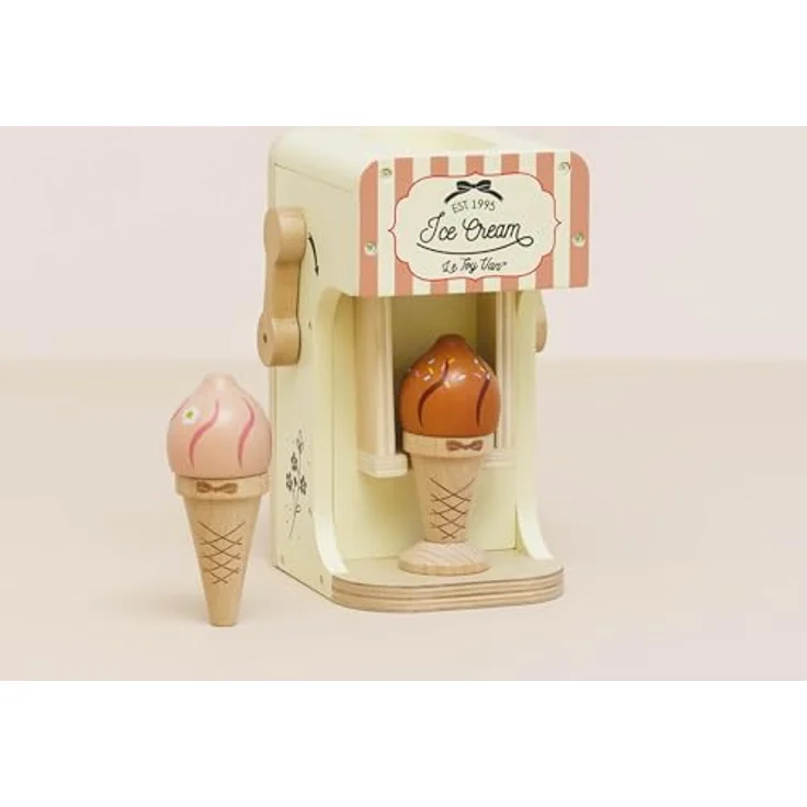 Le Toy Van Eismaschine Serie LTV, Holzspielzeug mit Zubehör und beweglichem Hebel, Pastellfarben – Bild 3