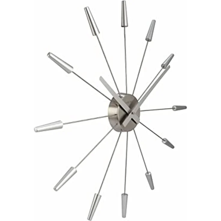 Nextime 2610zi Wanduhren, Metall und Kunststoff, Silberfarben, Ø 58 cm – Bild 5