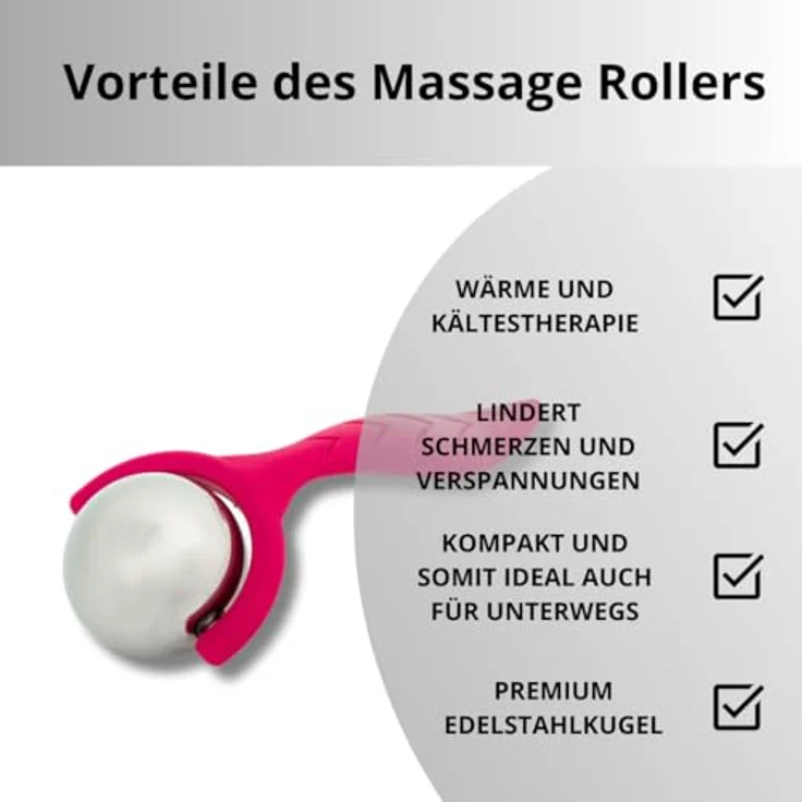 Winch FEELVIT Massageroller mit Wärme-/Kältetherapie-Funktion | Massagegerät mit Griff | Ice Roller | Pink – Bild 4