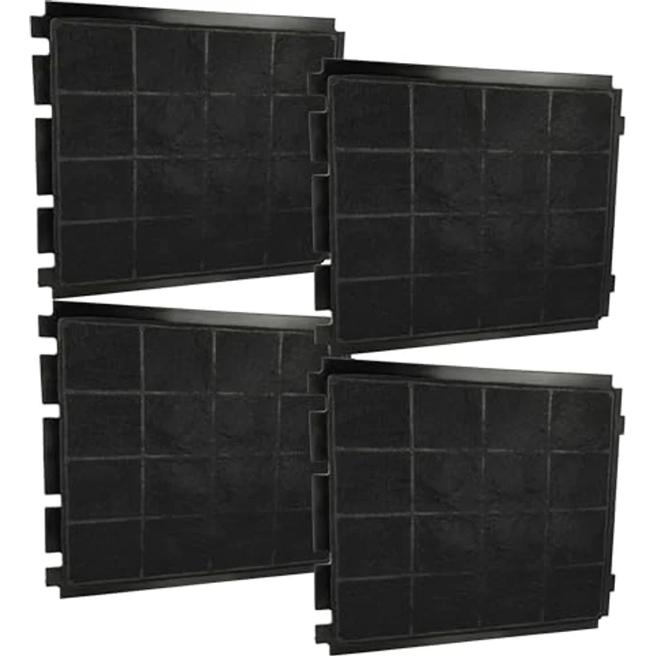 vhbw 4x Aktivkohlefilter kompatibel mit Airforce CONCRETE F129-50 WH, F129-50 SAND, F129-50 BK Dunstabzugshaube, schwarz – Bild 1