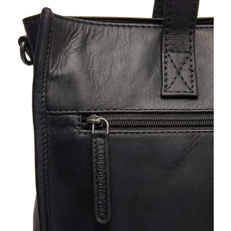 The Chesterfield Brand Adana Shopper Tasche, 100% Leder mit Laptopfach, 40 cm, schwarz – Bild 2