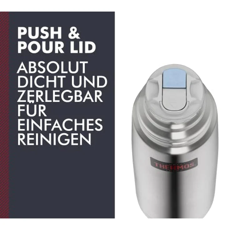 THERMOS 4019.205.100 Thermosflasche Light & Compact, Edelstahl mattiert 1,0 l, Spülmaschinenfest, 24 Stunen heiß, 24 Stunden kalt – Bild 3