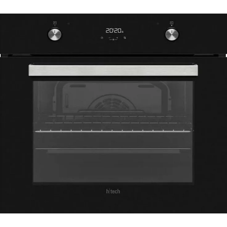 h|tech HTB74320 EG8260, Einbau-Backofen schwarz, 69 l, 8 Heizarten, Energieeffizienzklasse A, Digitaldisplay