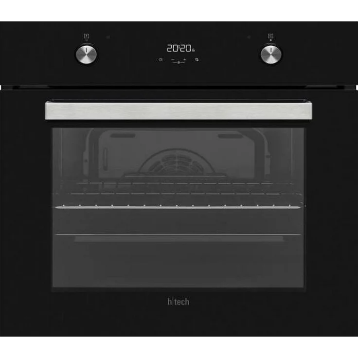 h|tech HTB74320 EG8260, Einbau-Backofen schwarz, 69 l, 8 Heizarten, Energieeffizienzklasse A, Digitaldisplay