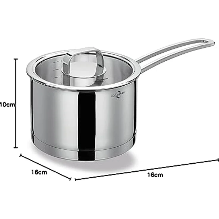 Küchenprofi Stielkasserolle SAN REMO 16cm | Höhe 10 cm | 2 Liter Topf Induktion | Für alle Herdarten – Bild 2