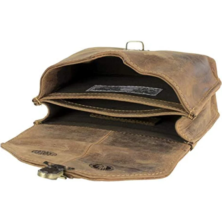 Greenburry Vintage Outdoor Gürteltasche, 100% Leder, 15 cm x 6.5 cm x 13 cm, braun – Bild 4