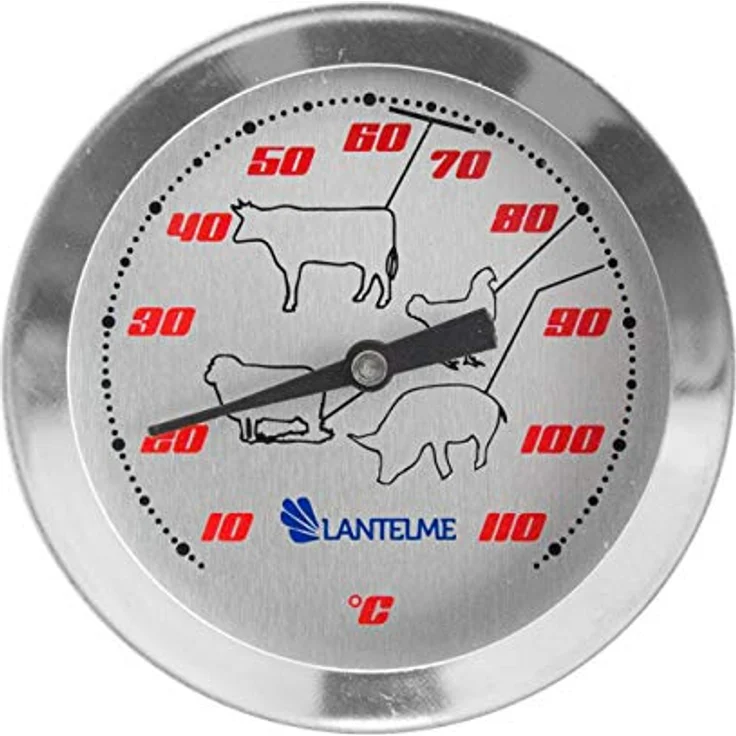 Analoges Bratenthermometer aus Edelstahl Einstichthermometer für Fleisch Fisch Geflügel Thermometer perfekt gebraten – Bild 1