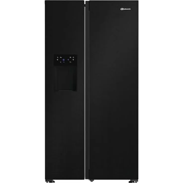 Bauknecht SBS IW E90 Black, Kühl-Gefrier-Kombination mit 375 l Kühlvolumen, No Frost-Funktion, Eiswürfelbereiter und Wasserspender