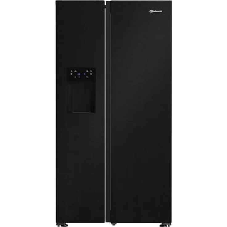 Bauknecht SBS IW E90 Black, Kühl-Gefrier-Kombination mit 375 l Kühlvolumen, No Frost-Funktion, Eiswürfelbereiter und Wasserspender – Bild 1