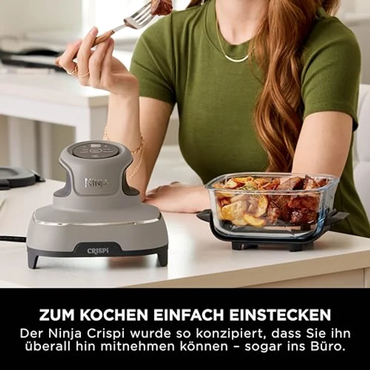 NINJA Fritteuse Crispi FN101EUST, Heißluftfritteuse mit 4 Kochfunktionen, 3,8 L Kapazität, Glasbehälter, hitzebeständig, BPA-frei – Bild 13