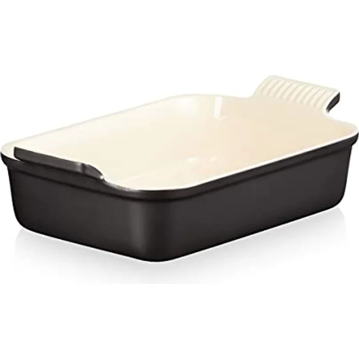 Le Creuset Rechteckige Auflaufform Tradition aus Steinzeug, 26 cm, 2.4 Liter, Schwarz matt, 71102260000001 – Bild 1