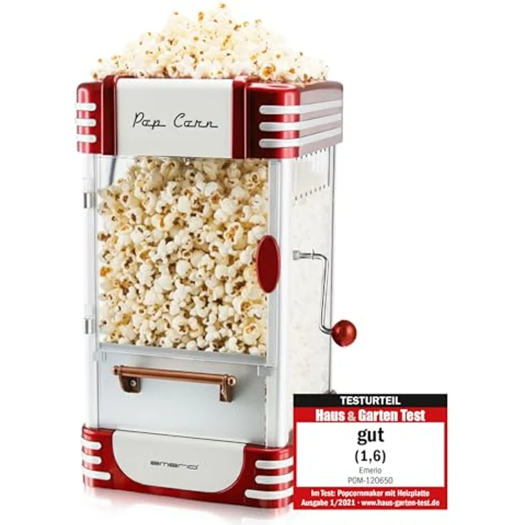 Emerio Popcornmaschine POM-120650, antihaftbeschichteter Behälter auch für süßes oder salziges Popcorn geeignet, 360 Watt – Bild 2