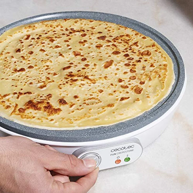Cecotec Fun Crepestone Crêpesmaker. RockStone Antihaftbeschichtung, Verstellbarer Temperaturregler, 30,5 cm Durchmesser, Inkl. Spatel und Teigverteiler., 1000 W. – Bild 5