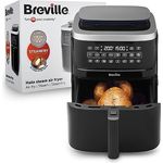 Breville Halo Dampf-Heißluftfritteuse | Digitale 7-Liter-Heißluftfritteuse mit SteamFry-Technologie | 50 % Energieeffizienter | 1700 W | Schwarz [VDF133X] | EU-Stecker